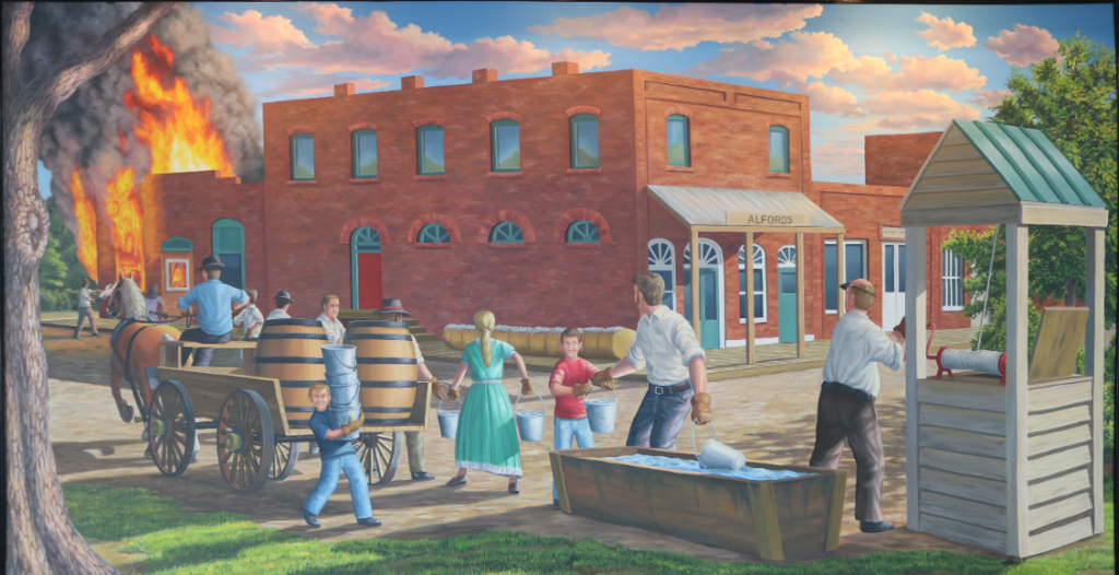 illustration of fire building