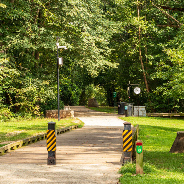 camp creek greenway walkway with trees